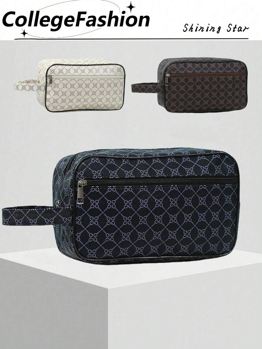 Men Fashion PU Leather Solid Color Phone Small Purse Clutch Hand Bag Wristlet Work Weekend Travel Camping Summer Gym Vacation Holiday Toiletry Water-Proof Carry On Casual Business Black Personalized Gift