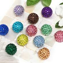 18x20mm 10/20pcs Pack Mix Colorful Plating Color Bulk Price High Quality Resin Rhinestone Ball Beads For DIY Beadable Pen Keychain Chunky Bubblegum Necklace Bracelet Jewelry Making