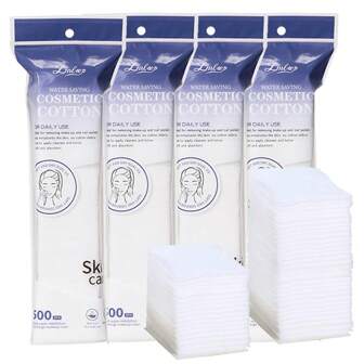 1000 st tunna sminkpads för ansiktet, fyrkantiga sminkborttagningspads för ansiktet, läppar, ögon och nagellack, non-woven, mjuka, luddfria