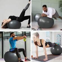 Exercise Ball With Pump For Stability And Stretching Gray - As pic as pic - View 4