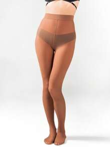 1 双防钩简单紧身裤，超透明舒适连裤袜 - 黑色 - 查看 4