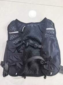 1个时尚便携骑行水袋背包，多隔层设计。男女通用实用健身包。健身训练包。多功能跑步包。多口袋自行车包。撞色背心式背包。可固定水袋。非常适合户外、郊游。注意：位置随机。运动包，适用于运动、健身、锻炼。大容量旅行包，适合度假，男女通用。旅行必备，耐用自行车包，自行车配件，自行车车架骑行包。