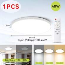 Bluetooth Smart Ceiling Light, RGB Dimming, Alexa Voice Control, Decorative Ceiling Panel Light, Large Size Panel, 220V Remote Control LED Ceiling Light, 1pc/2pcs Set, 3-Color Adjustable/RGB Adjustable, Suitable For Bedroom/Kitchen/Living Room/Kids Room/Entrance/Closet/Garage/Corridor/Entertainment Room/Computer Room/Hallway/Dressing Room/Rental House/Small Room/Streaming Room, Select Appropriate Size Based On Usage Needs - Ceiling Light Remote Control - View 20