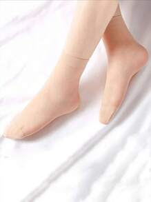 [Quantity]Pcs Women Solid Color Crew Neck Socks, Daily Life And Casual Wear, Knitted Fabric, Solid Color, Durable, Soft Thick Loose, Hand Wash - For Spring And Autumn, Polyester Net Socks - Multicolor - View 8