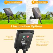 GerTong Solar Light Bulb String 15M 20+1 Light/20M 26+2 Light/30M 38+2 Light, RF Remote Control, Suitable For Outdoor Courtyards, Gatherings And Picnics Waterproof LED Garden Lights Weatherproof Solar Powered Outside Light For Gazebo Pergola Patio