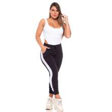 Kit 3 Crepe Knit Trousers With Belt - Black Ash Wine - View 10