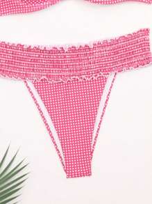 Women's Summer Red Gingham Print With White Bowknot Wrap Around Bikini Sets,Push Up Bikini ,Underwire Bikini,Beach Vacation Outfits,Swimsuit,Summer Dresses For Women,Summer Clothes Women,Festival,Ibiza Outfits,Swimwear Women,Bikini Set,Swimming Costume Women,Beach Wear Women,Holiday Co Ord,Beach Dress,Bikinis For Women Sets - Multicolor - View 6