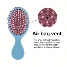 1PC Personalized Customized Cute Mini Exfoliating Brush, Nylon Mane, ABS Plastic Handle, Resin Grip, Anti-Static Massage Comb For Textured Hair, With Air Cushion, Suitable For Girl And Girls, Portable Comb For Daily Use Back To School