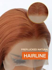 13*4 Ginger Orange Wig 26 Inch Long Lace Front Wig For Women Natural Heat Resistant Fiber Synthetic Straight Wigs For Daily Use Party Halloween - 薑色 - 查看 5