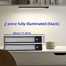 1pc/2pcs Rechargeable LED Motion Sensor Closet Light - 3 Color Changing Modes Wall Lamp, Suitable For Bedroom, Kitchen, Wardrobe, Self-Adhesive Cabinet And Shoe Rack Lighting (20/30/40cm, Black/White) - 3 Colors - View 22