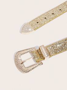 1 件女士多巴胺 Y2K 星形孔眼装饰西式粗腰带，适合日常穿着夏季、学校秋季、秋季、万圣节