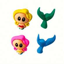 3/4pcs 3D Crocodile, Dragon, Snake, Mermaid DIY Shoe Decorations, Detachable Shoe Charms Suitable For Clogs - Multicolor - View 8