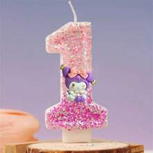 Sanrio 1 Stück Sanrio Comic Hello Kitty Geburtstagkerze, katzenförmige Zahlenkerze, Rosa, mädchenhafte Kuchendekoration Kerze, bezaubernde und süße herzförmige romantische Dinner Kerze, Valentinstag Kuchendekoration, Hochzeit