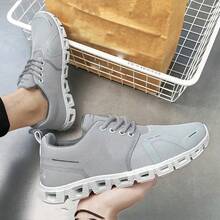 Men's Plus-Size Breathable Mesh Casual Outdoor Sneakers - 灰色 - 查看 3