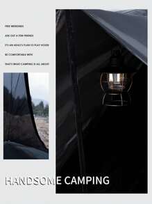 Tienda de campaña pirámide tipo tipi para adultos, tienda de campaña yurta con doble capa, para 2 personas, ideal para camping, senderismo y caza al aire libre - Negro - Ver 6