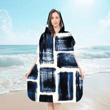 1 halat de baie de schimb, poncho de surf absorbant de apă, halat de baie cu glugă cu uscare rapidă, subțire, ușor, rezistent la vânt și UV, moale și cald, potrivit pentru înot, duș, scufundări, surfing pe plajă, călătorii de vară, vacanță, decor baie, articole esențiale pentru plajă