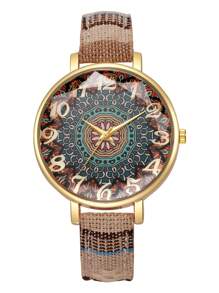 1pc Set Women's Elegant Fashion Personalized Digital Dial Quartz Wrist Watch, Stylish