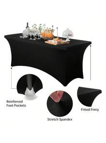 1/2 piezas Mantel de spandex, cubierta de mesa elástica, mantel rectángulo ajustado, cubierta de mesa elástica universal para bodas, banquetes, fiestas y eventos en el patio