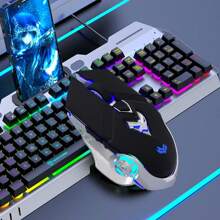 1 pieza Ratón inalámbrico recargable para juegos de 2,4 G, retroiluminación de 7 colores, puerto de carga Tipo C, adecuado para portátiles y ordenadores de escritorio - Multicolor - Ver 12