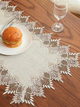 1PC Polyester Fabric Table Runner, Vintage Lace Trim, Pastoral Fresh Series, Elegant & Unique, Suitable For Dining Table, Coffee Table, Cabinets, Candle Holders, Vase Mats, Anti-Dirty Placemats, Plate Mats, Table Mats, Picnic Mats, Gifts, Home Decor, Holiday Decor, Outdoor Activities, Family Gatherings, Villas, Parties, Weddings, Outdoor Furniture. Available In Multiple Sizes.