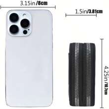 Portafoglio in pelle PU con protezione RFID - Porta carte di credito con piccolo portamonete, chiusura lampo doppia, custodia protettiva sicura per carte, portafoglio piccolo da donna, portamonete da donna, idea regalo per donna