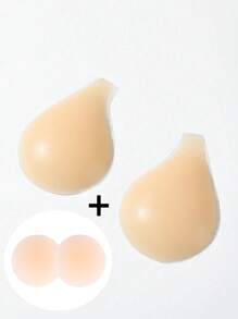 1对女士隐形硅胶胸罩肩带提拉夹 - 露背连衣裙增高器，舒适隐形，可手洗 - 杏色 - 查看 9