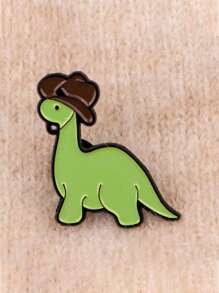 1 pièce Broche épinglette en émail à motif mignon de dinosaure. Épinglettes de revers pour sac à dos, vêtements, accessoires, bijoux dessin animé, décorations de fête, cadeau