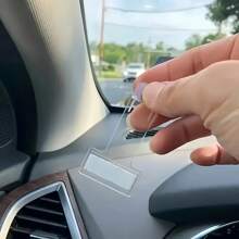 5pcs Self-Adhesive Car Interior Accessories Front Window Visor Card Clip, Can Clip Receipts, Access Cards, Business Cards, Parking Permits With Clear View, Car Storage Organizer