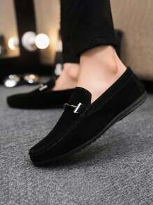 Men's Loafer Shoes, Classic Fashion Comfortable Formal Oxford Slip-On Moccasins, Casual Lightweight Boat Shoes (Loafer Size Runs Small, Big-Footed Customers Are Advised To Order One Size Up) - Black - View 4