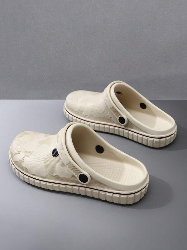 Nouvelle collection 2025 Mules pour hommes, imprimé carte mode polyvalent, pour l'extérieur, le travail, les voyages, l'aventure en jungle, semelle souple épaisse en EVA au logo anglais, respirante et perforée, tailles 40-47, rehaussée, antidérapante, résistante à l'usure, sandales de glissement creuses pour le gym, l'intérieur, le bureau, conviennent pour les sports extérieurs, la plage, les fêtes, le camping, la randonnée, sandales homme