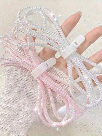 2 件电话线保护器 + 扎带，耐用电缆整理器电缆保护器，充电器保护器