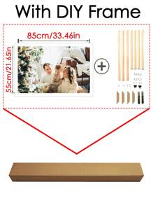 1Pc Custom Picture Print On Canvas With DIY Frame,Suitable For Wall Decoration Wedding Or Home Decor Gift For Friends And Family Customize Pictures Of People Scenery Lovely Pets And Daily Life. Anniversary Of Friends, Valentine's Day, Mother's Day, Birthday, Children's Day, Unique Ideal Gifts For Her Boyfriend,Girlfriend For Valentine's Day,For Anniversaries,For Weddings Living Room,Home