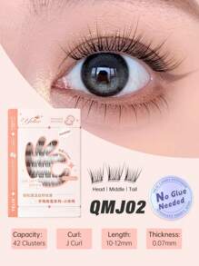 yelix 42 簇 C/J 卷曲无需胶水睫毛延长手工嫁接单根假睫毛自然外观纤细睫毛礼物送给女士和女孩睫毛簇、睫毛簇、单根睫毛、睫毛、假睫毛 - C - 查看 10