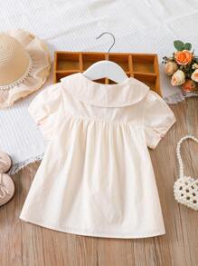 Young Girl Short Sleeve Shirt, Minimalist Fashion, Suitable For Summer