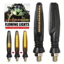 2 件摩托车指示灯流动转向信号灯摩托车转向指示灯日间行车灯刹车灯 12V 适用于摩托车踏板车四轮巡洋舰越野车