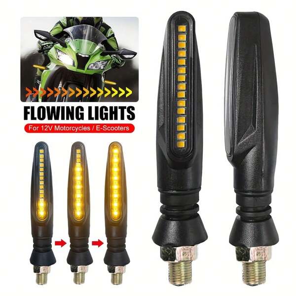 2 pièces Indicateurs de moto Feux de signalisation clignotants Indicateurs de virage Feux de jour Feux de freinage 12V pour moto, scooter, quad, cruiser, tout-terrain