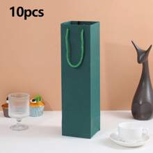 10 件装葡萄酒礼品袋，配有耐用绳柄，美观大方，易于携带 - 彩色 - 查看 13