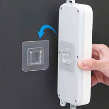 100 Pares de Fasteners de Gancho e Passa Transparentes para Organização Montada na Parede na Cozinha, Gancho de Parede Transparente, Usando Adesivo Forte Sem Perfuração