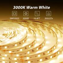 DC5V USB Warm White LED Strip Lights 1M/60 LEDs, Cuttable Flexible 1M-5M Length Options For Cabinets, Mirrors, TV Backlight, Bedroom & Festival Decor DIY