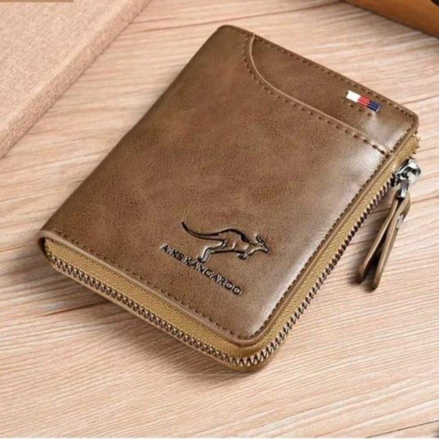 Mens RFID Blocking Leather Wallet Credit Card ID Holder Zipper Purse Waterproof