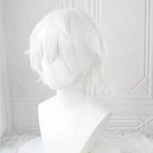 Pelucas cortas y esponjosas de cabello sintético resistente al calor para cosplay del personaje Kaneki Ken de anime, para juego de roles y fiestas