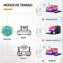 Amplificador de señal WiFi para el hogar, extensor de alcance WiFi mejorado, repetidor Wifi Amplificador Señal 300mbps,con 4 antenas externas de alta potencia, Gran cobertura, con WPS - Tipo de Enchufe A USA (110-127V) - Ver 3