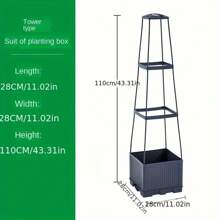 Tomato Tower With Self Watering Planting Box And Trellis - For Climbing Plants, Indoor And Outdoor Garden Support -1 Set - Black - View 7