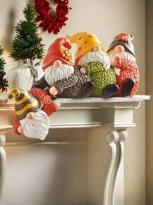 1 件侏儒架子坐垫收藏品小雕像，有趣的侏儒悬挂在架子或桌子边缘树脂雕像圣诞节装饰品，适合圣诞节家庭办公室装饰品礼物，万圣节，万圣节装饰 - 彩色 - 查看 6