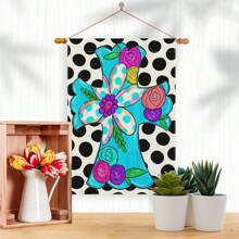 1 pieza Banderas para exteriores con conejos y huevos de Pascua, Conejos de Pascua, Huevos, Excelente para decoraciones de primavera y verano, Banderas de jardín de Pascua, Excelente para fiestas de interior y exterior/Pascua y decoraciones del hogar, Decoraciones de Pascua, Decoraciones de estilo rústico, ¡Agrega un ambiente festivo y personaliza las decoraciones del patio!