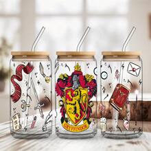 1pc 16oz Harry Potter House Personalized Creative Printed Glass Water Cup - Transparent - View 15