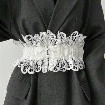 1pc Women's Lace Waist Belt, Slimming Waist Cincher, Wide Waist Strap