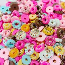 100PCS Resin Flatback Charms Dounts Planar Resin Food Resin Cabochons Slime Beads Making Supplies For DIY Craft Making And Ornament Scrapbooking - 100PC - Xem 2