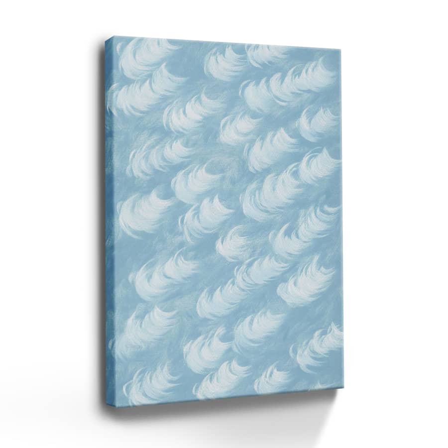 1pc Blue Wall Art Framed Wall Art, Wrapped Canvas Poster Vintage Prints, White Clouds In A Blue Sky, Perfect Gift Decor, Wall Art For Living Room Bedroom Office, Hanging Hardware Included - Framed, Vertical - 裱框畫布 - 查看 1