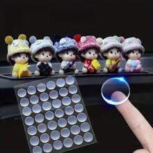 100 件双面纳米胶粘凝胶 - 可拆卸、无损、透明塑料环，适用于节日、墙壁和玻璃装饰、玻璃贴纸 | 整齐排列 | 无缝应用 - 彩色 - 查看 3